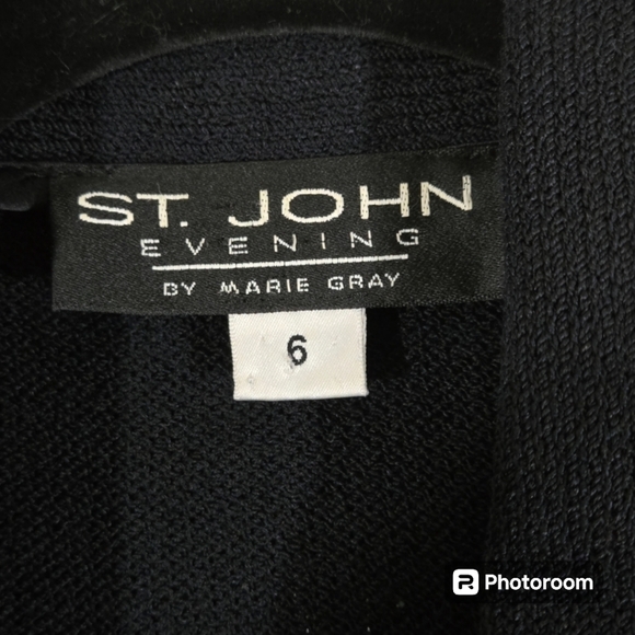St John Evening Knit Jacket Blazer Size 6 with Rhinestone Jewel Buttons - Picture 6 of 11